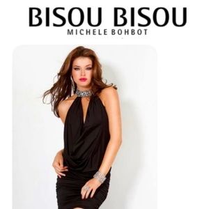Bisou Bisou Pearl Choker Halter Dress